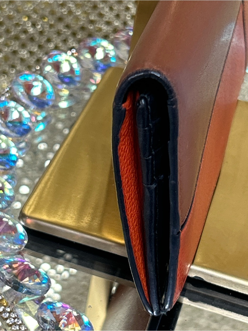 Loewe Puzzle Leather Envelope Clutch on a Chain Approx. 7.5 x 3.5 - Picture 7 of 17